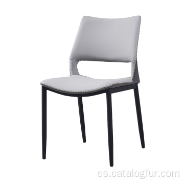 Silla de comedor tapizada de tela gris Mid-Century